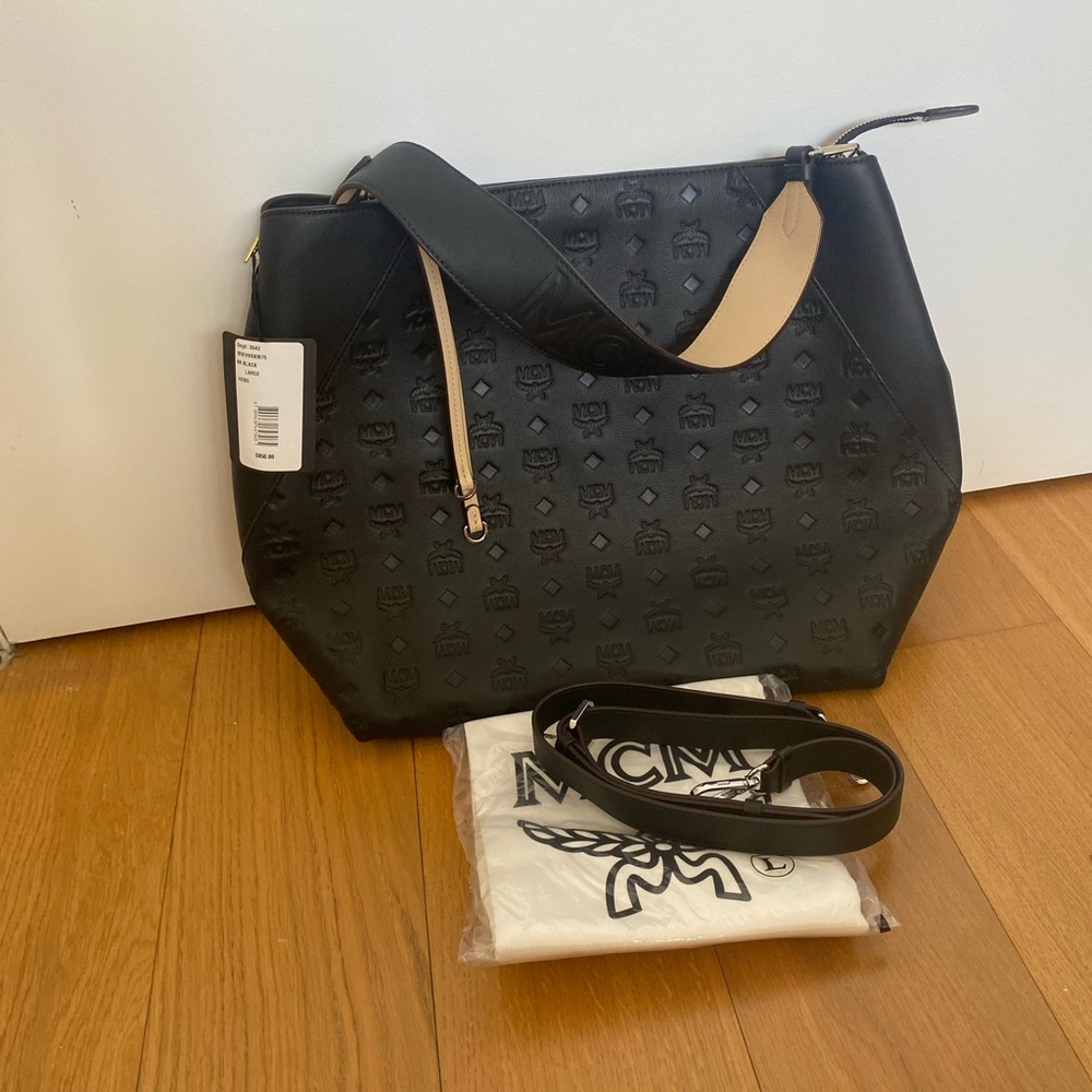 NWT MCM Black large Women's hobo Bag